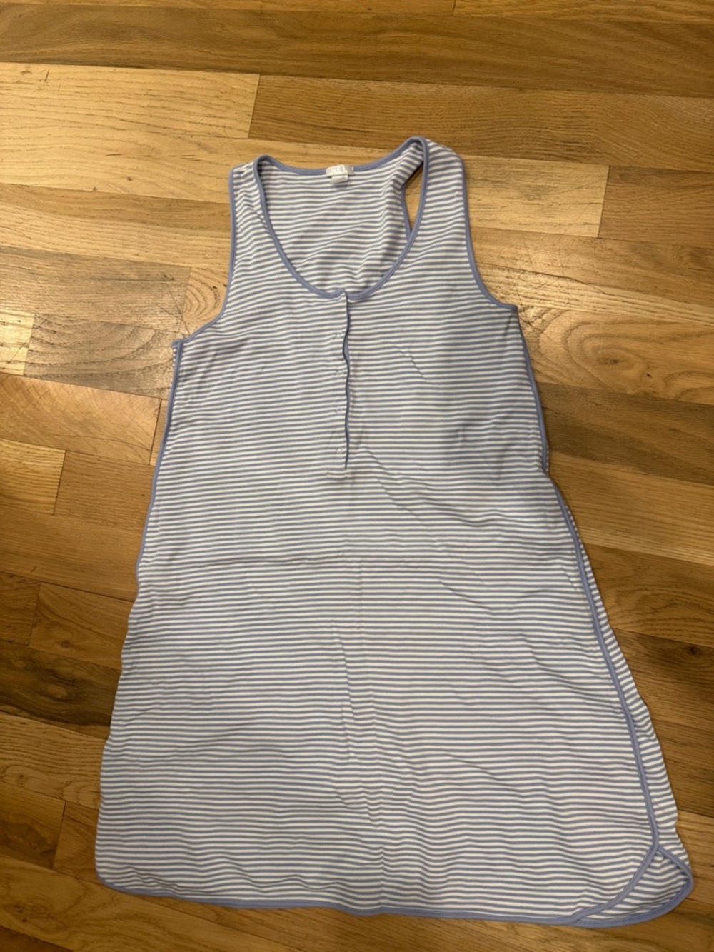 LAKE Pajamas Maternity/ Nursing Nightgown Striped Sleeveless Light Blue Size S